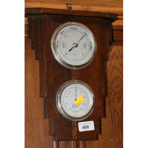 400 - Wall clock and a barometer.