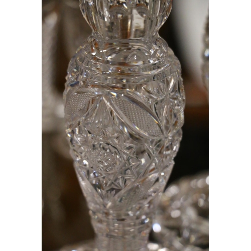 82 - Set of four cut glass candlesticks, 20cm.