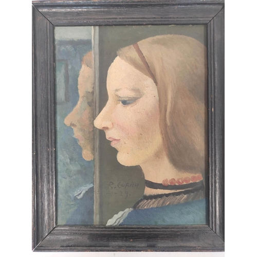 239 - Richard Ernst Eurich OBE RA (British 1903-1992)Portrait of a girlOil on board.Signed R Eurich, dated... 