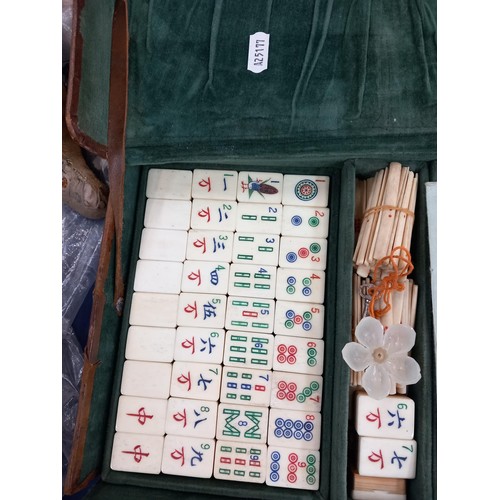 192 - Mah-jong set in fitted case by Tsing Kee Ma Jong & Co.