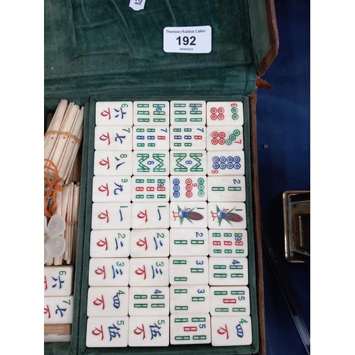 192 - Mah-jong set in fitted case by Tsing Kee Ma Jong & Co.