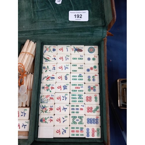 192 - Mah-jong set in fitted case by Tsing Kee Ma Jong & Co.