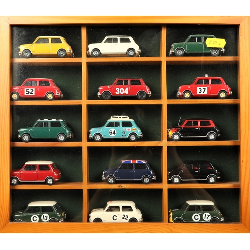 260 - Four wall mounted cabinets each containing fifteen model vehicles mainly Days Gone By, commercial co... 