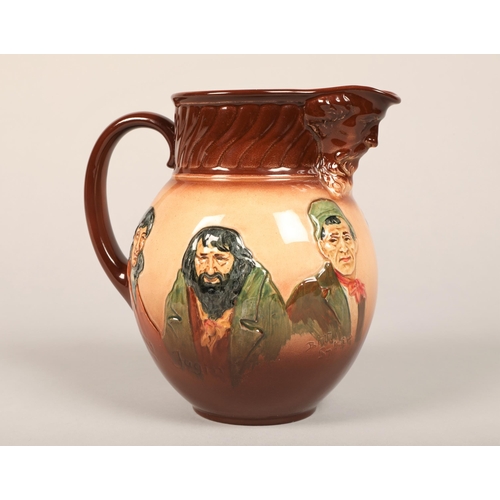 13 - Royal Doulton jug, with characters from Oliver, 19 cm high 