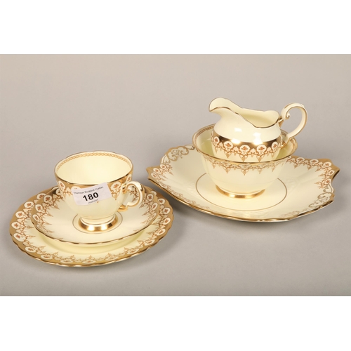 180 - Plant Tuscan gilt and floral tea set