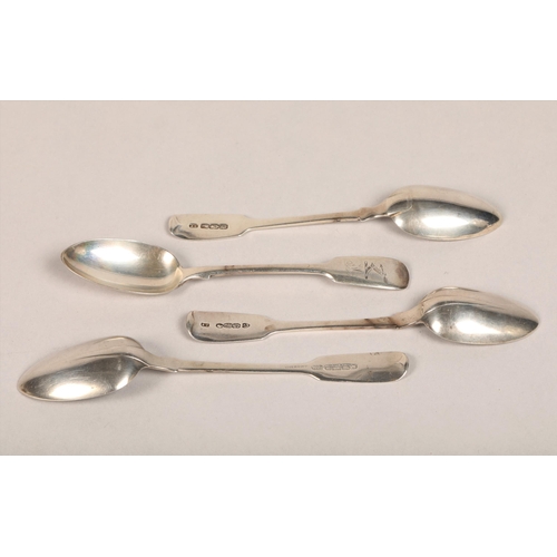201 - Four 19th C Irish silver teaspoons, 100 grams (4) JS Dublin, and William Cummins Dublin