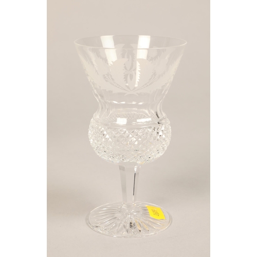 204 - Edinburgh crystal thistle decanter and six matching wine glasses