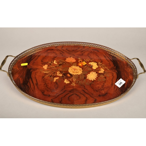 245 - Sorrento oval twin handled galleried tray  52cm