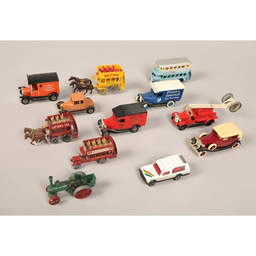 248 - Collection of model vehicles, miniature dolls part teasets etc