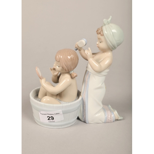 29 - Lladro figurines of children bathing (2)