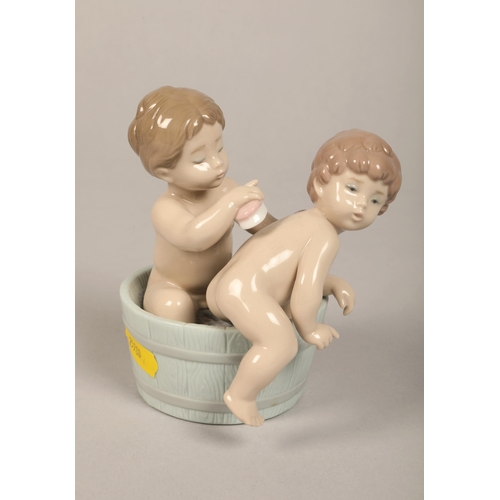 29 - Lladro figurines of children bathing (2)