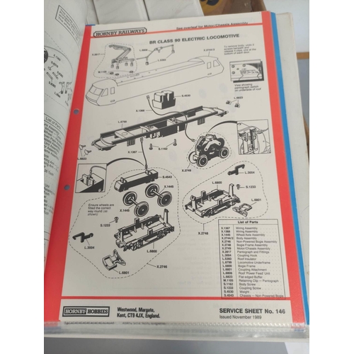 101 - Six folders of model railway schematics detailing assembly instructions and stock codes to include H... 