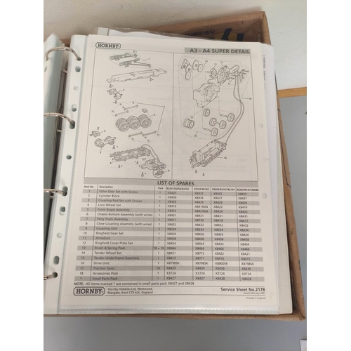 101 - Six folders of model railway schematics detailing assembly instructions and stock codes to include H... 