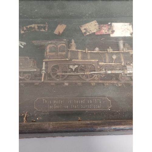 107 - Framed wall plaque of an 1870s steam locomotive. 