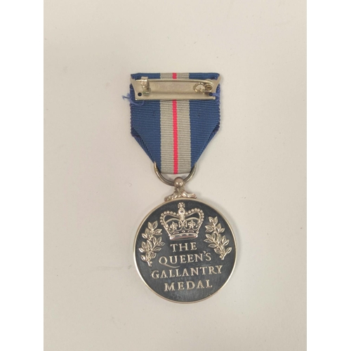 222 - Queens Gallantry Medal in case of issue awarded to PC J.M Brough for the successful apprehension of ... 