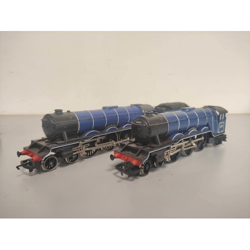 111 - Three Hornby 00 gauge locomotives to include two BR dark blue 4-6-2 Class A3 'Prince Palatine' locom... 