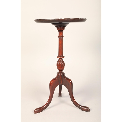 527 - Miniature mahogany occasional table h49cm, d28cm