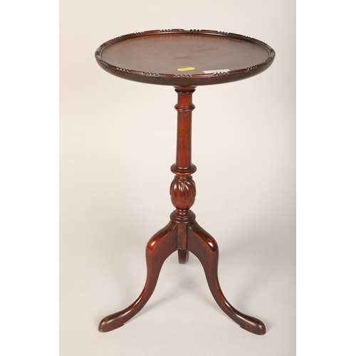 527 - Miniature mahogany occasional table h49cm, d28cm