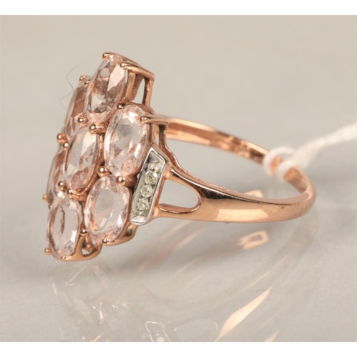 103 - Ladies 9ct gold dress ring,gem set with small Diamonds