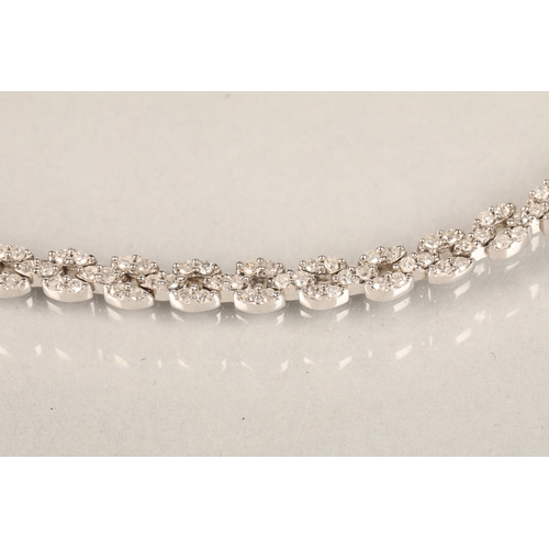 93 - Ladies 9 ct white gold Diamond cluster bracelet