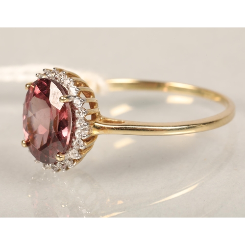 99 - Ladies 9 ct gold gem set dress ring ring size Q