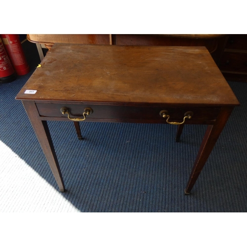 311 - 19th century mahogany side table fitted with a frieze drawer.