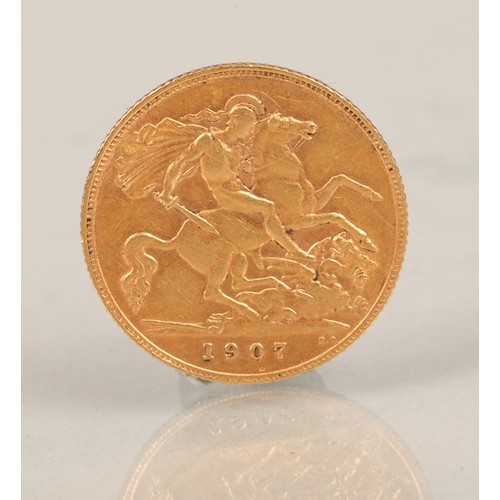 128 - Edwardian gold half sovereign 1907