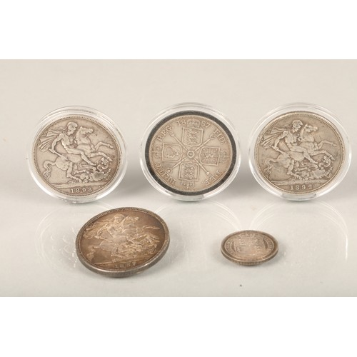 135 - Five assorted Victorian coins