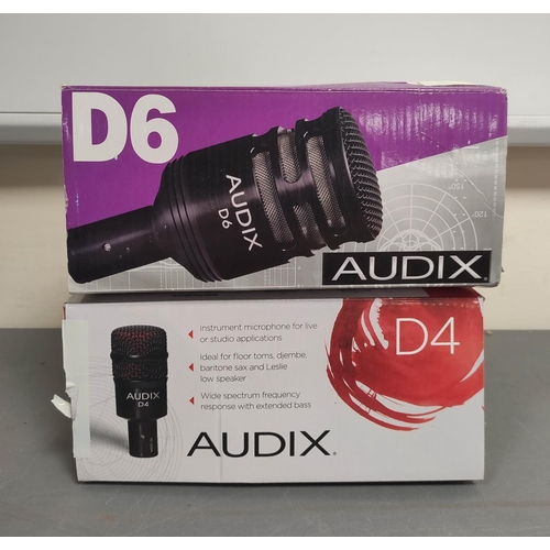 442 - Two boxed Audix microphones to include a D6 Dynamic microphone and a D4 Dynamic Hypercardiod microph... 