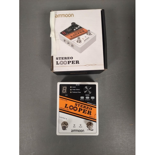 448 - Boxed Behringer CT200 microprocessor controlled 8-in-1 cable tester, and a boxed Ammoon stereo loope... 