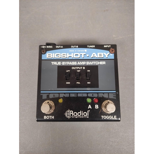 449 - Boxed Radial Bigshot ABY bypass guiar effect pedal and a boxed Radial Pro Di direct box. (2)