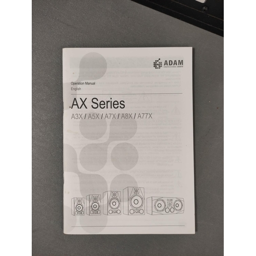 453 - Pair of Adams A7X active studio monitors with instruction booklet. (2)