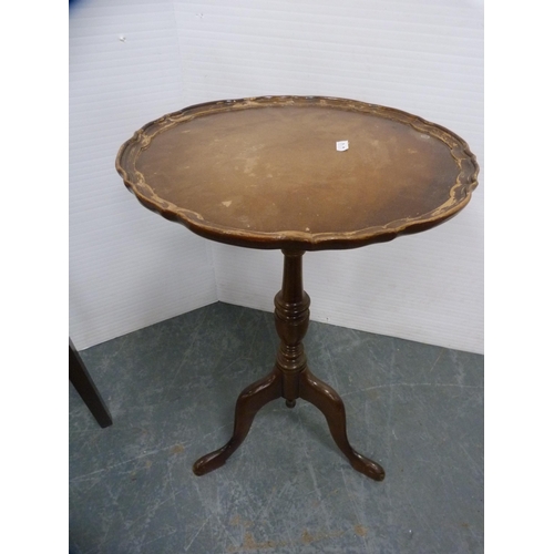 99 - Demi-lune hall table and a wine table.  (2)