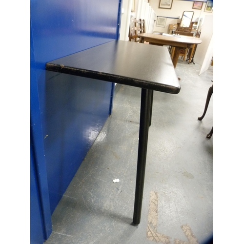 100 - Contemporary Danish-style ebonised dressing table and matching stool.