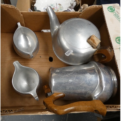 125 - Four piece Picquot ware tea set