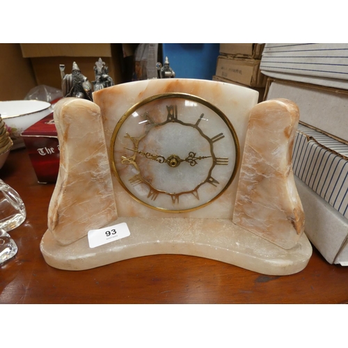 93 - Alabaster Art Deco clock.