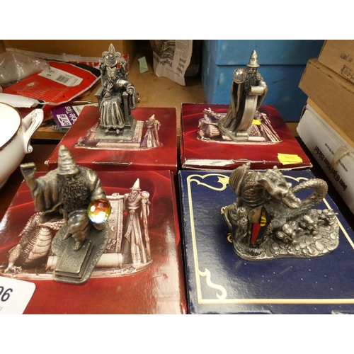 96 - Four Danbury Mint Myth and Magic pewter figures. (4).