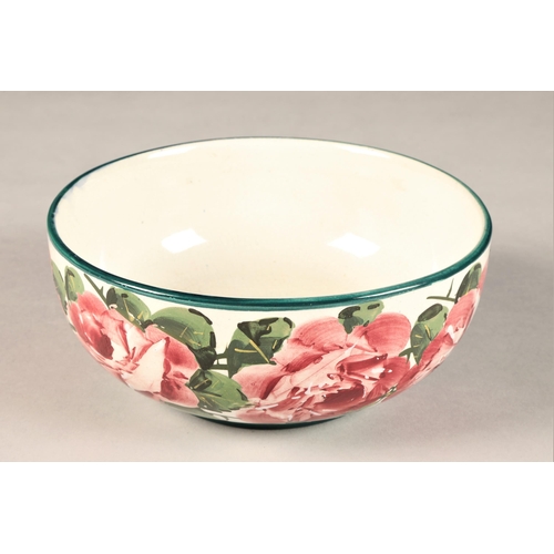 45 - Wemyss pottery bowl, decorated with hand painted cabbage roses signed in green to base and incised W... 