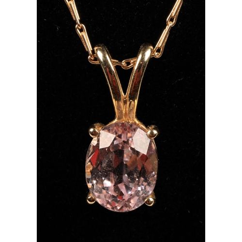 53 - 9ct gold gem set pendant on 9ct gold chain