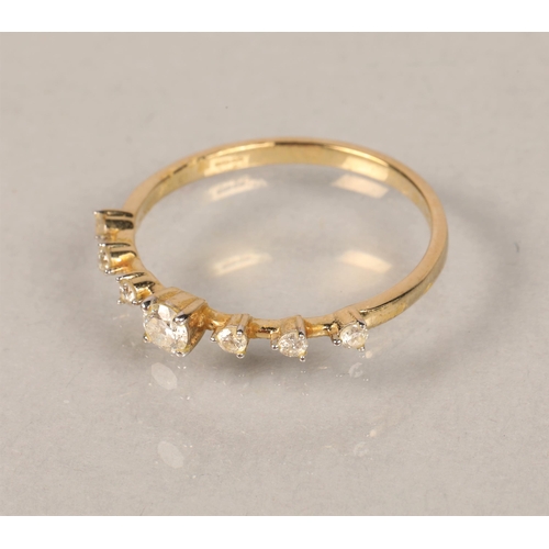 58 - Ladies 9ct gold seven stone Diamond ringring size O