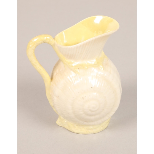 6 - Belleek feather vase, bowl, and shell jug (3)