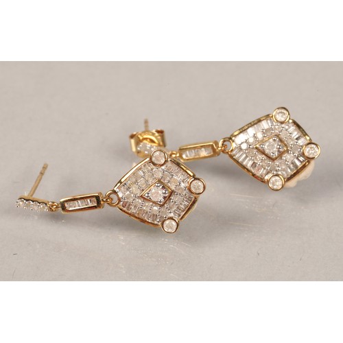 70 - Pair 10ct gold Diamond set earrings