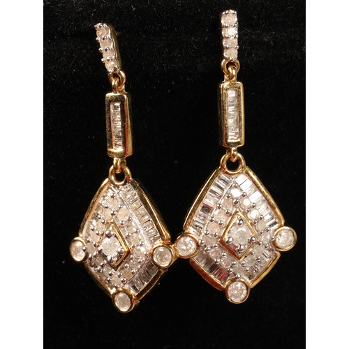 70 - Pair 10ct gold Diamond set earrings