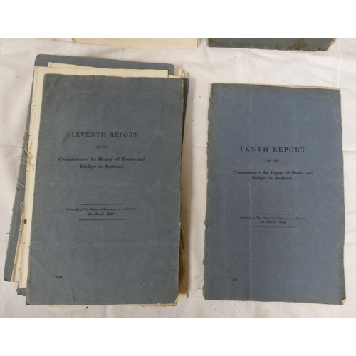 102 - COMMISSONERS FOR REPAIR OF ROADS AND BRIDGES IN SCOTLAND.  16 various reports from First Report, 180... 