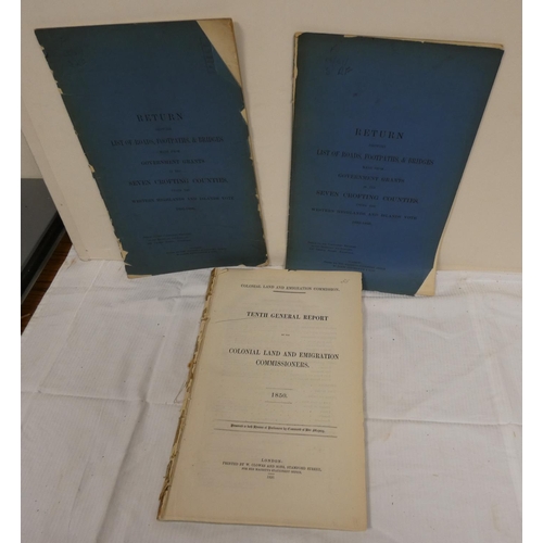 103 - COLONIAL LAND AND EMIGRATION COMMISSIONERS.  Tenth General Report. Folio. Disbound. 1850; also Retur... 