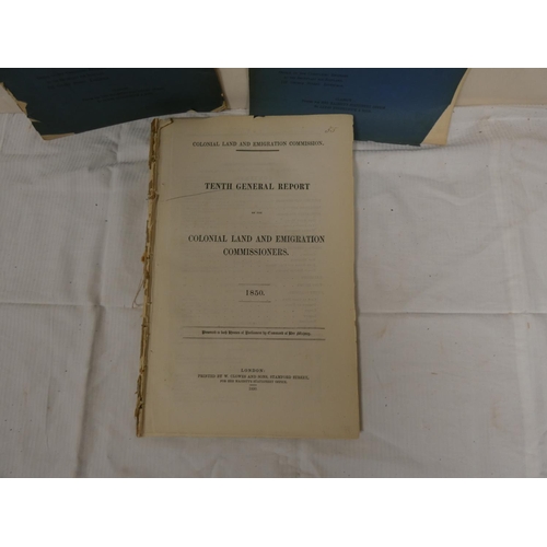 103 - COLONIAL LAND AND EMIGRATION COMMISSIONERS.  Tenth General Report. Folio. Disbound. 1850; also Retur... 