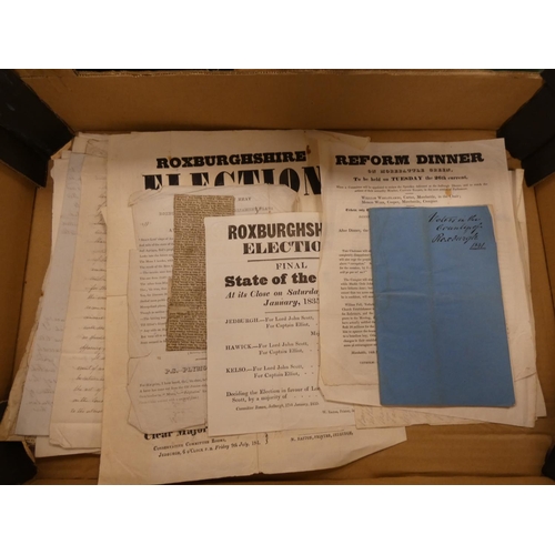 111 - Roxburghshire & Selkirkshire - Elections.  Bundle of ephemera incl. posters & hand... 