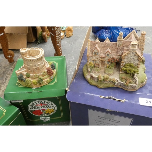 Three large Lilliput Lane buildings including Armada House and