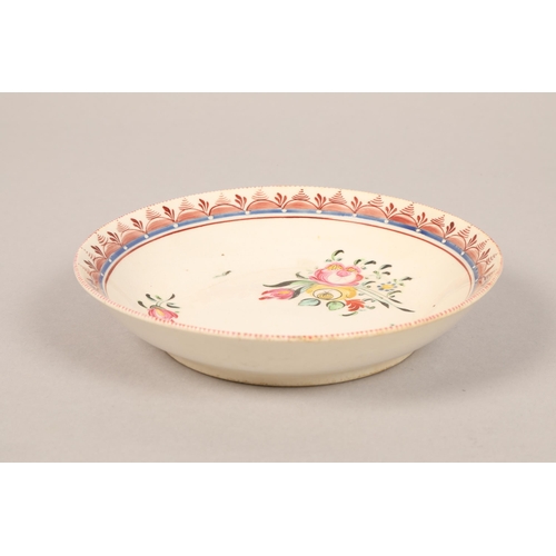 9 - Hand painted tea bowl with two saucers with delicate floral design (3)