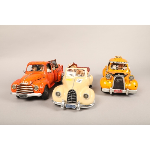 Three decorative Guillermo Forchino character cars, Taxi no.00573